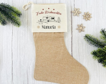 Personalized Santa stocking, Santa boots with name, gift for campers, personalized Santa gift, Christmas, Advent calendar
