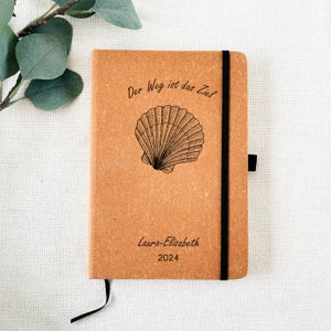 Jakobsweg Reisetagebuch personalisiert, Pilgertagebuch, Tagebuch Jakobsweg, Camino de Santiago, Geschenk für Pilger, Geschenke für Wanderer