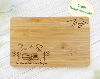 Planche à découper camping-car, planche de petit-déjeuner personnalisée, accessoires de camping, planche à collations avec nom, cadeau pour grands-parents, cadeau pour hommes