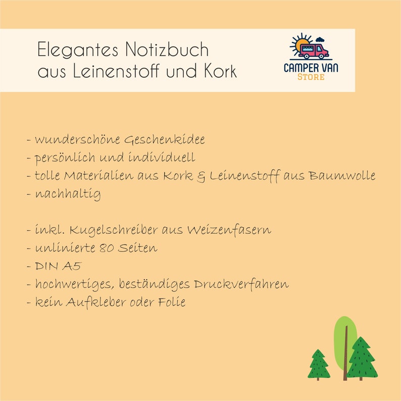 Reisetagebuch personalisiert, Notizbuch mit Namen, Gipfelbuch Geschenk Wandern Camping Zubehör Bild 4