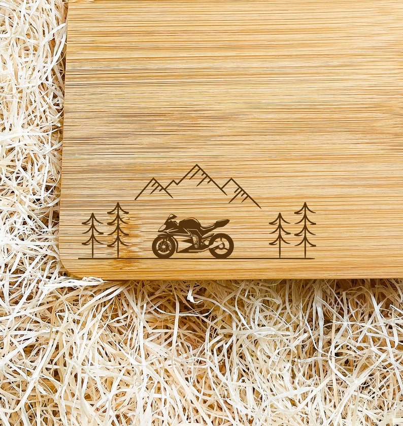 Gift for bikers, motorcycle cutting board personalized, gifts for men, Valentine's Day gift for boyfriend, gift partner, image 2