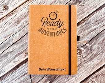 Reisetagebuch personalisiert, Leder Notizbuch mit Namen, Gipfelbuch,  Camping Zubehör, Geschenk für Paare, Weihnachtsgeschenk Freundin