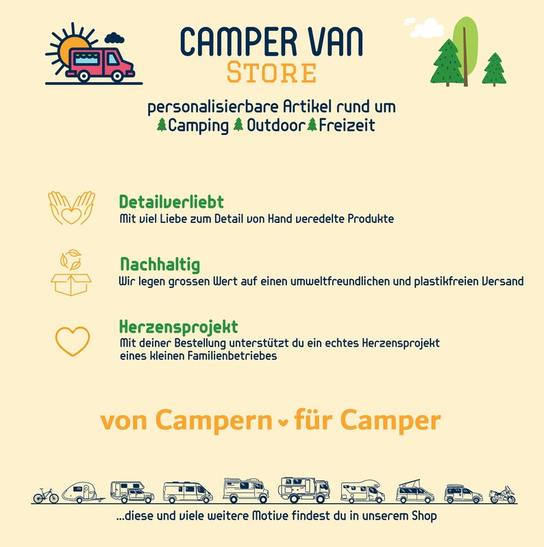 personalisierte Fußmatte Camping mit Namen Camper Wohnwagen Geschenk Camping Zubehör Bild 9