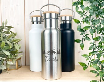 Drinking bottle personalized made of stainless steel, insulated bottle for campers, camping gifts, men's gifts, Christmas man, gift women