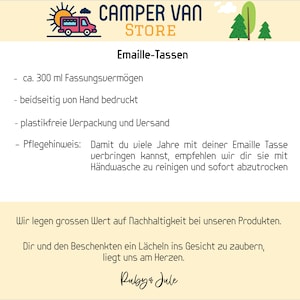 Emaille Tasse / Becher personalisiert beidseitig bedruckt Campervan Wohnmobil Reisen Vanlife Nachhaltig imagem 5