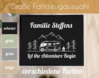 personalisierte Fußmatte Camping mit Namen Camper Wohnwagen Geschenk Camping Zubehör