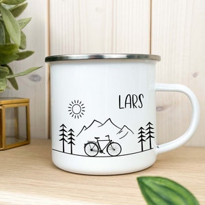 Tasse vélo, mug émail personnalisé pour motards, cadeau personnalisé homme, idée cadeau motard, tasse VTT image 4