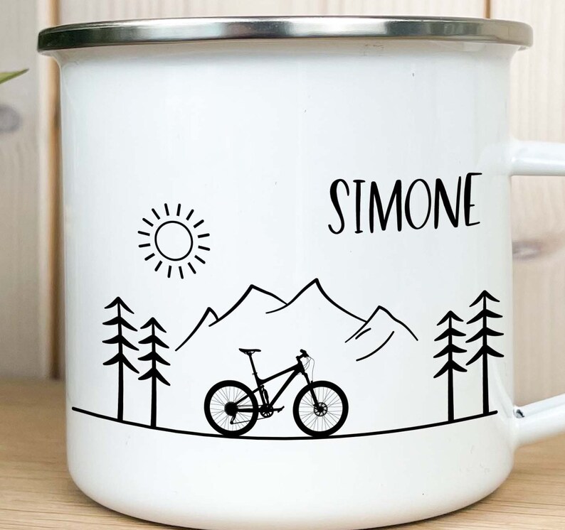Tasse vélo, mug émail personnalisé pour motards, cadeau personnalisé homme, idée cadeau motard, tasse VTT image 7