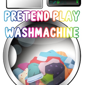 Lavadora imprimible - juego dramático de rol imprimible DIY juguete cocina baño lavandería