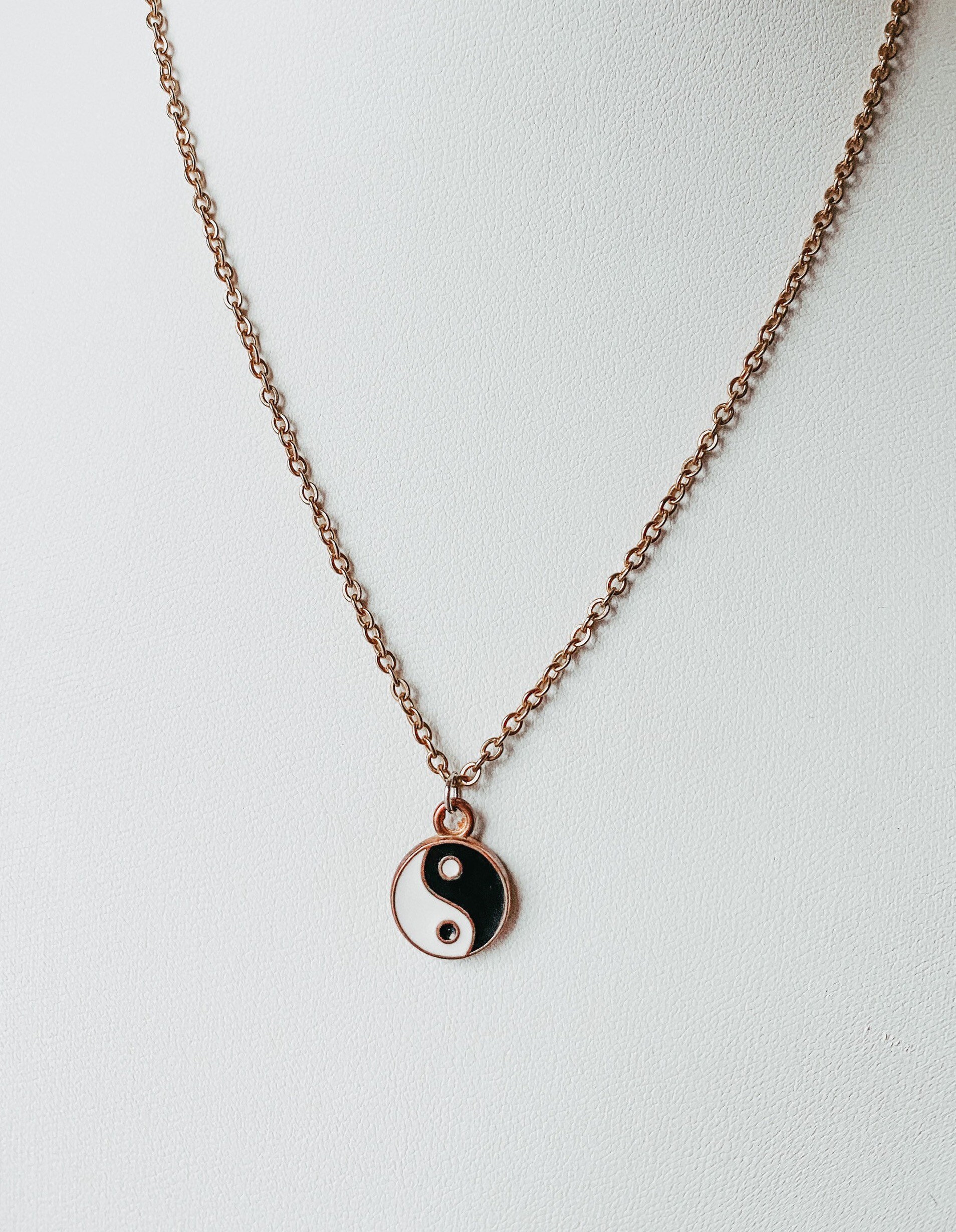 Yin Yang Gold Necklace 14 inches with a 2 inch extender Etsy