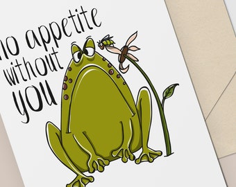 Funny Card to Apologise / Funny Miss You Card / Frog Prince Before Kiss / Without You It's Me / Digital Download / Printable Card