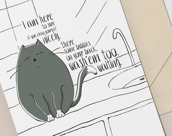 Funny Greeting Card for New Cat Owner / Card for Cat Lovers / Digital Printable Greeting Card / Funny Birthday Card / Instant Download