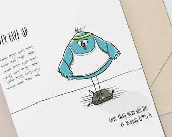 Diet Support Card / Monday Diets Sarcasm Card / Card for Fat Friend / Funny Greeting Card / Digital Download / Printable Greeting Card