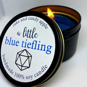 a little blue tiefling - Critical Role inspired candle