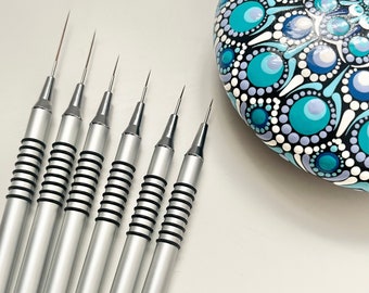 Set mit 6 feinen Detailpinseln – Dotting Tools – Mandala – Dot Art – bemalte Steine – Nail Art – Rock Art