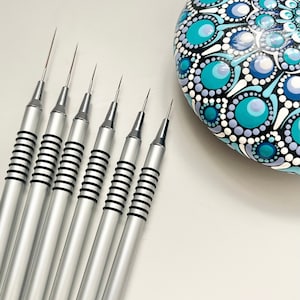 Set of 6 Premium Fine Detail Paint Brushes - Dotting Tools - Mandala - Dot Art - Painted Stones - Nail Art - Rock Art - Fine Line Brushes