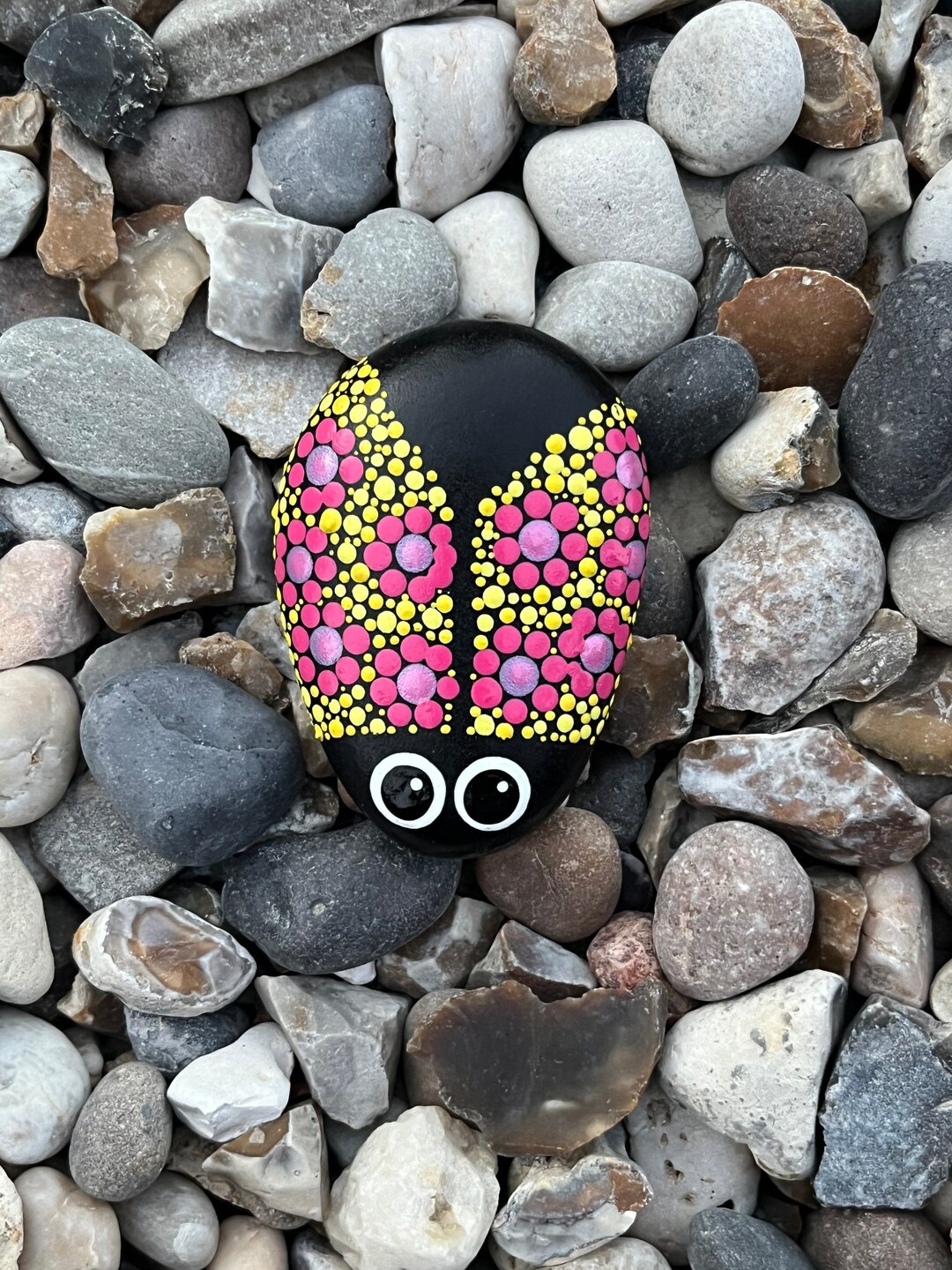 Hand Painted Ladybug Stone Painted Stones Ladybird Pocket Pebble Dot Art Garden Rock Polka Dot