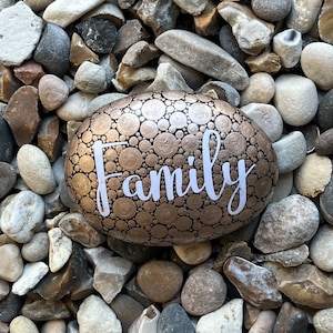 Hand Painted Family Stone - Mandala - Painted Stone - Decorative - Painted Rock - Positivity Rock - Gift - Dot Art - Inspirational Rock