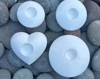 Plaster Tea light holders - Mandala Stone - Ready to Paint - Dot Art - Stone Painting - Dotting Tools - Plaster Stone - M, L, XL, Heart