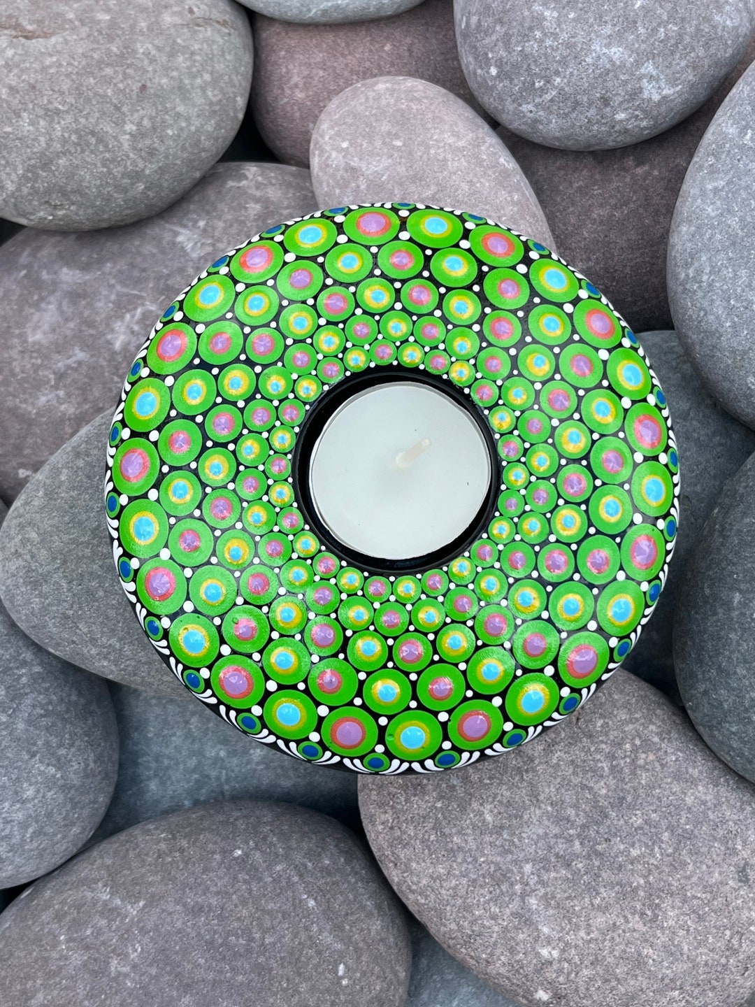 Engraved Mandala Design Tea Light Holder Set of 6