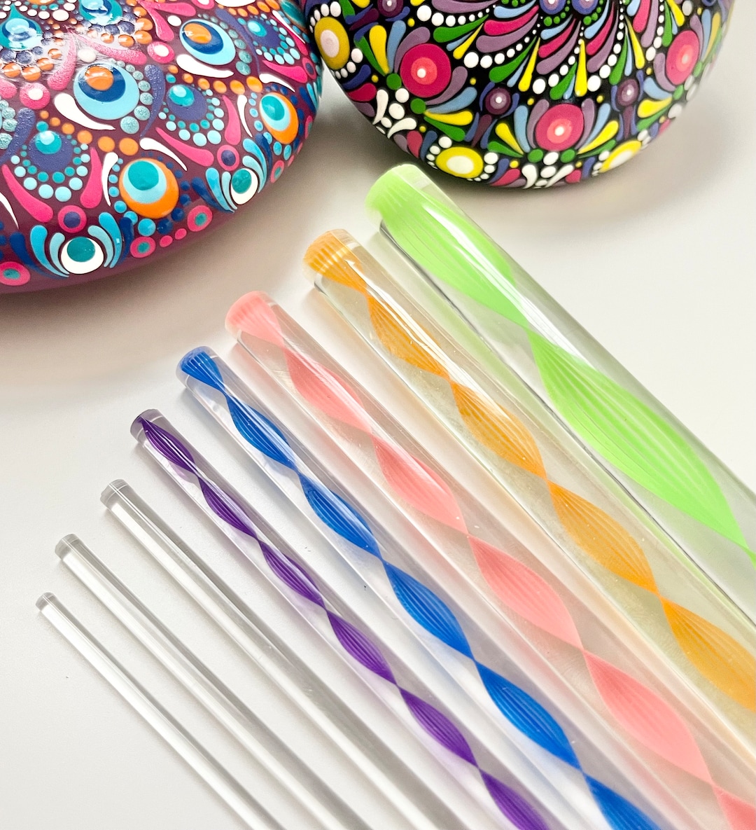Set of 8 Acrylic Dotting Rods - Mandala - Dot Art - Painted Stones ...