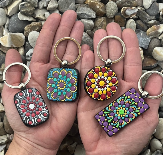 Chakra Heart Green Full Color Wooden Keychain Chakra Heart Green Full Color Wooden Keychain