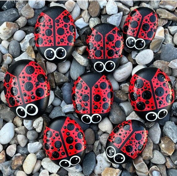 Lot De 4 Magnets Coccinelles Pour Décoration Jardin - Rouge Vif, Environ 3,5 Cm, Style Micro Paysage
