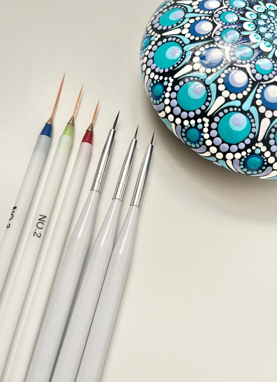Set of 6 Fine Detail Paint Brushes - Dotting Tools - Mandala - Dot Art - Painted Stones - Nail Art - Rock Art - Fine Line Brushes