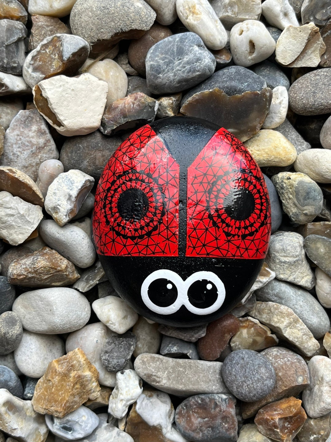 Hand Painted Ladybug Stone Painted Stones Ladybird Pocket Pebble Dot Art Garden Rock Polka Dot