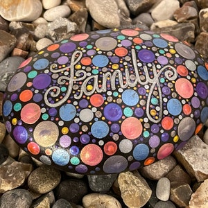 Large Personalised Polka Dot Stone - Unique - Painted Stones - Decorative - Ornament - Gifts - Dot Art - Garden Rock - Hand Painted