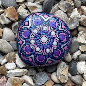 Handbemalter Mandala-Stein - Dot Art Garden Rock