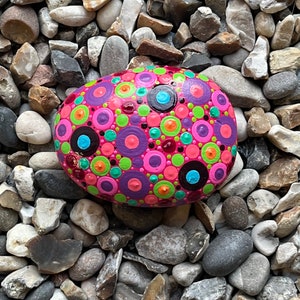 Handbemalter Polka Dot Stein - Mandala Dot Art Rock, Wohnkultur