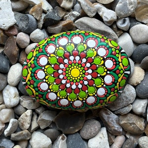 Handbemalter Mandala-Stein - Gartenverzierung