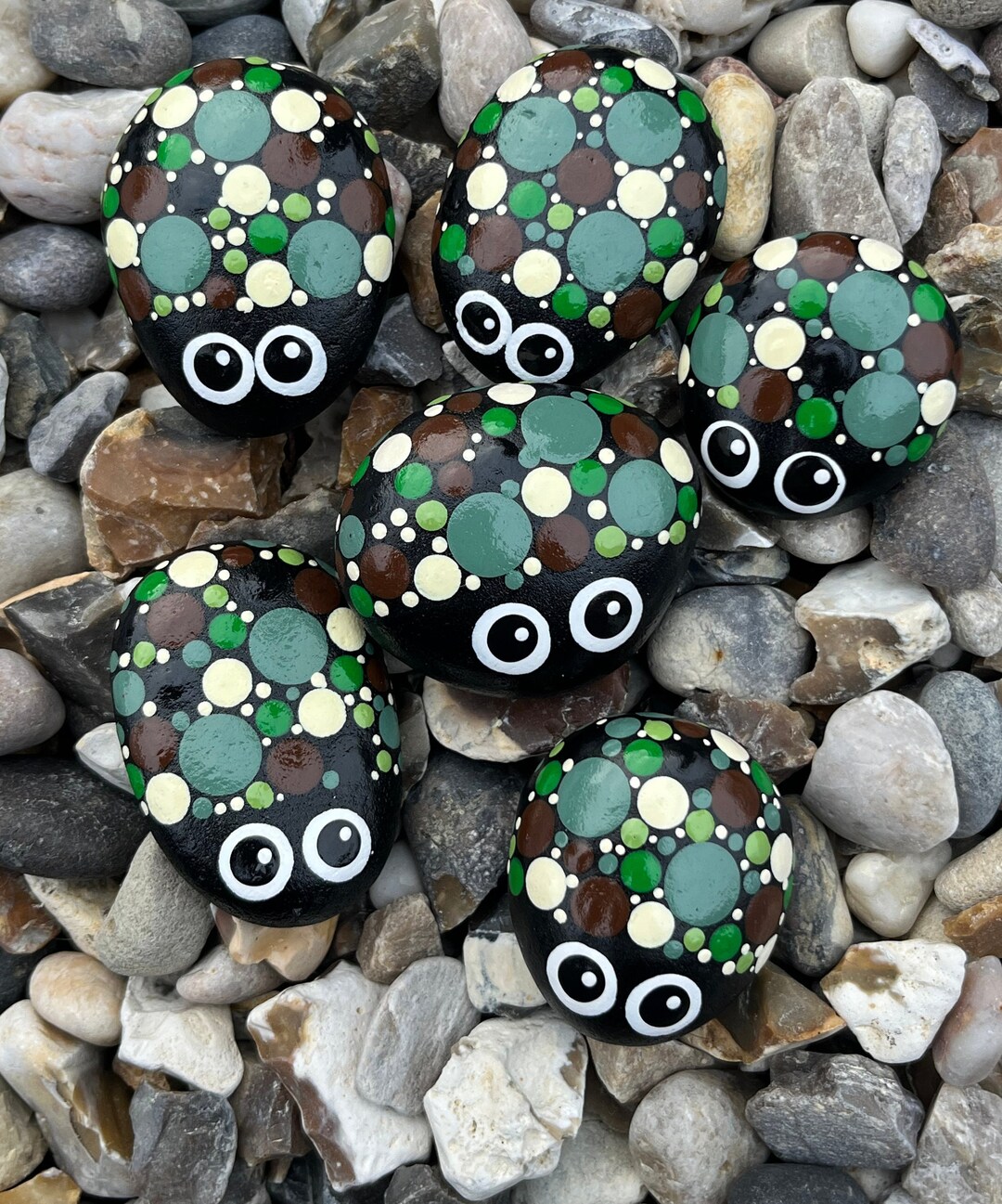 Set of Hand Painted Ladybug Stones Painted Stones Ladybird Pocket Pebble Dot Art Garden Rock