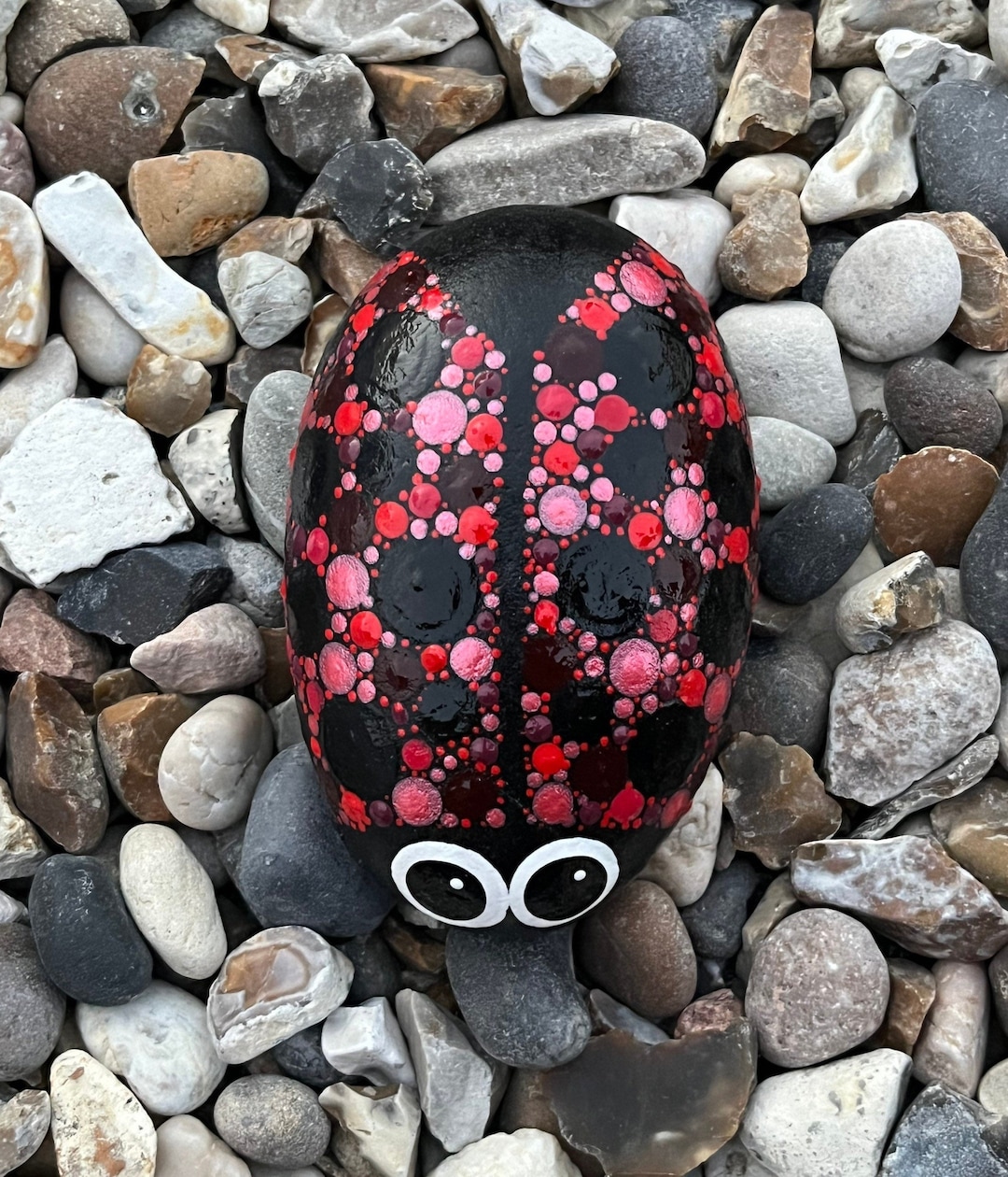 Hand Painted Ladybug Stone Painted Stones Ladybird Pocket Pebble Dot Art Garden Rock Polka Dot
