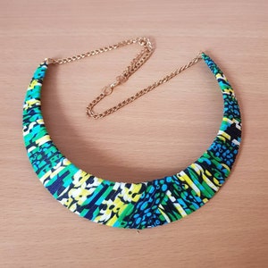 African ankara fabric fashion statement necklace
