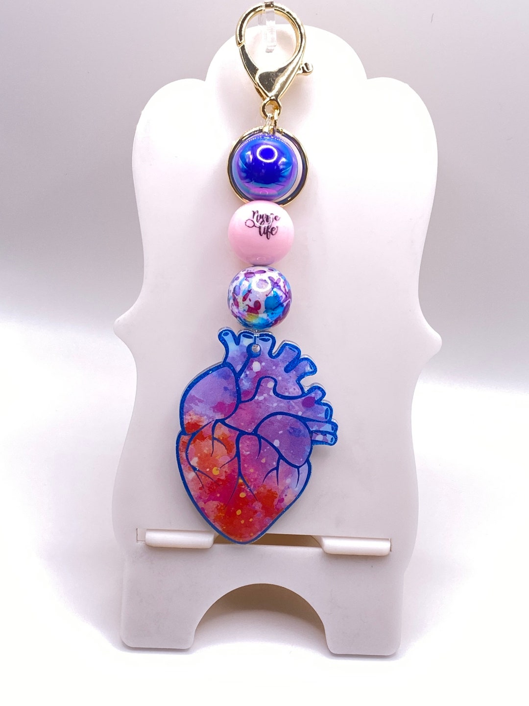 Anatomical Heart Keychain Etsy