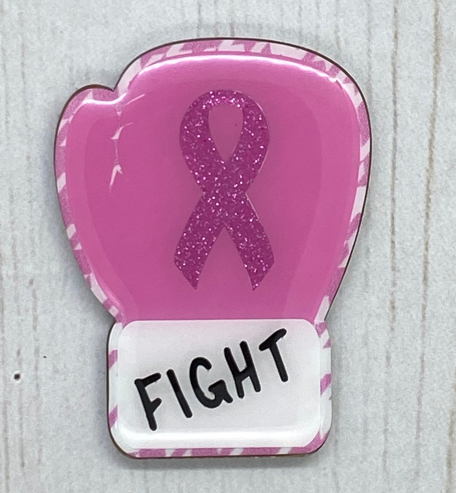 Breast Cancer Awareness Boxing Glove Badge Reel Etsy