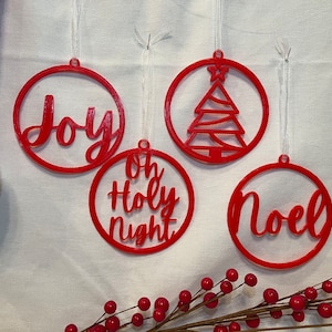 Kerstversieringen, bestanden voor 3D-printen, STL-bestanden, SVG-bestanden, Kerstboom, Noel, Oh Heilige Nacht, Vreugde, Kerstversiering