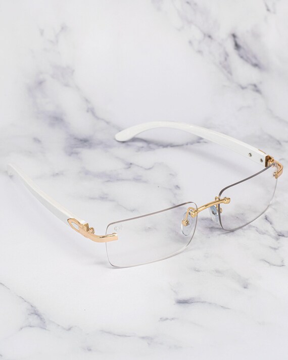 cartier glasses white buffs