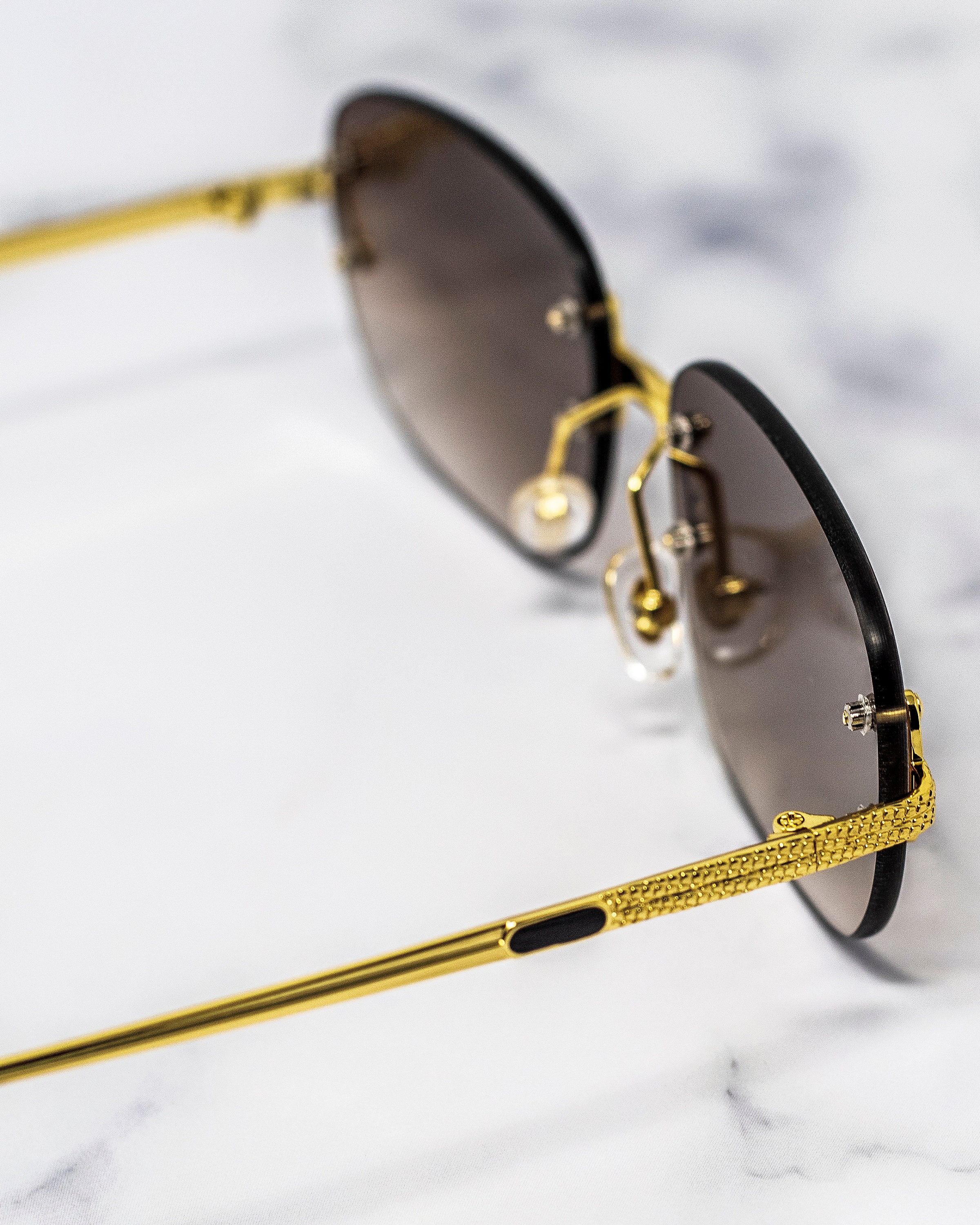 cartier glasses rimless gold 55mm vintage frame