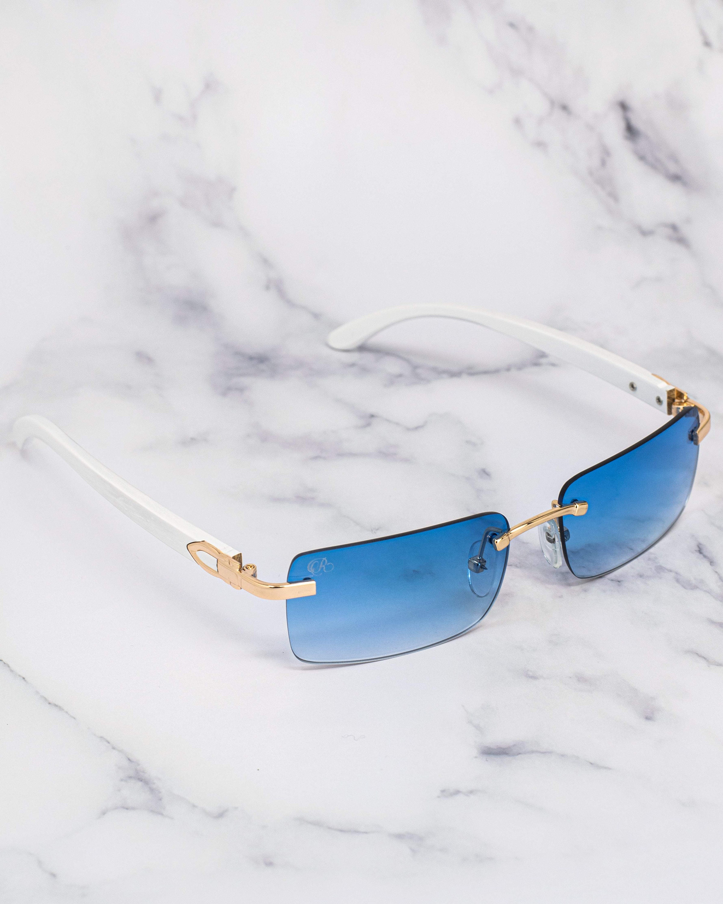 white buffs cartier glasses