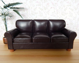 1:12 Dollhouse Miniature Furniture Vintage Double Sofa Armchair Couch Decor TAF
