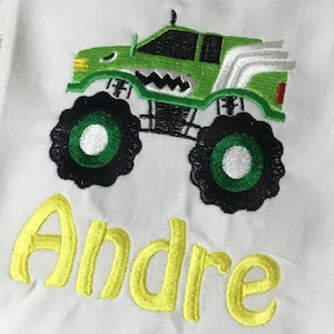 Personalized Boys Monster Truck Shirt, Monster Truck Shirt, Toddler Boys Monster Truck Shirt, Boys Embroidered Monster Truck Shirt