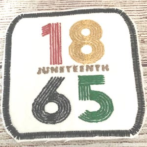 Juneteenth 1865 Embroidered Patch: Iron-On Appliqué