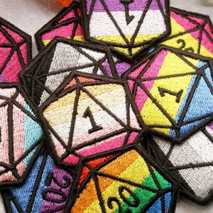 PRIDE Critical/Blank D20 Customizable Iron On Patches