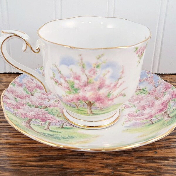 Vintage 1930s Royal Albert Bone China Tea Cup and Saucer Blossom Time