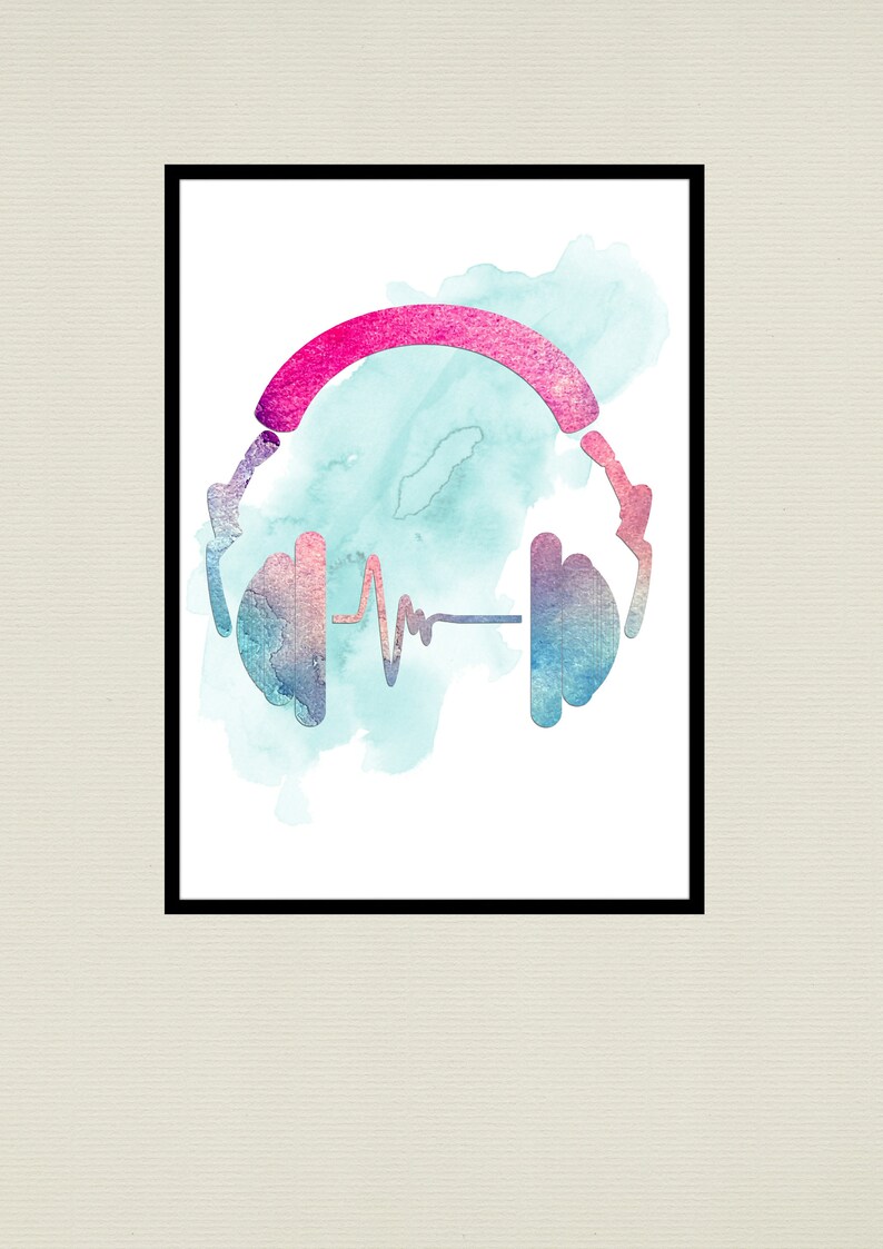 Headphone Print Wall Art Digital Download Print Headphone Etsy