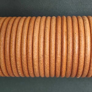 Cordon En Cuir Rond Auroris 1mm X 10m - Marron Antique, Tannage Végétal Pour Bijoux Et Bricolage