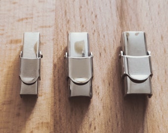 Fermoir clip griffe en acier inoxydable pour bracelet cuir plat x 1 pcs